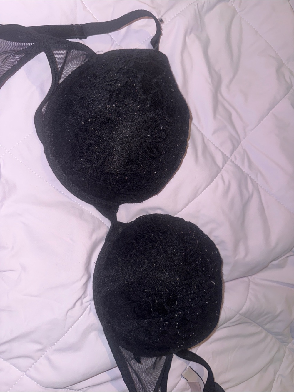 Victoria’s Secret Black Lace Push-Up Bra 36C